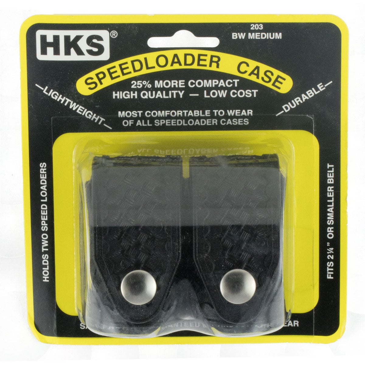 HKS Double Speedloader Case .22 LR/.357 Magnum, Black Basket Weave - 203MBB