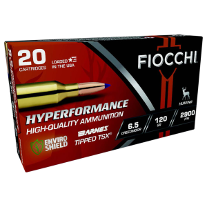 Fiocchi 65CMTTSX Hyperformance 6.5Creedmoor 120 GR Barnes Tipped TSX 20 Per Box