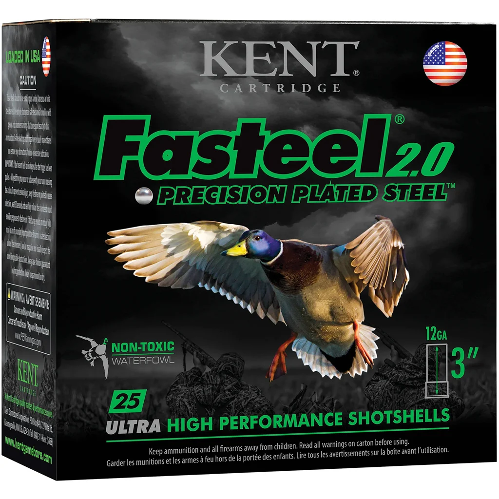 Kent Fasteel 2.0 Precision Plated Steel Load 12 ga. 3 in. 1 1/8 oz. 4 Shot 25 rd.