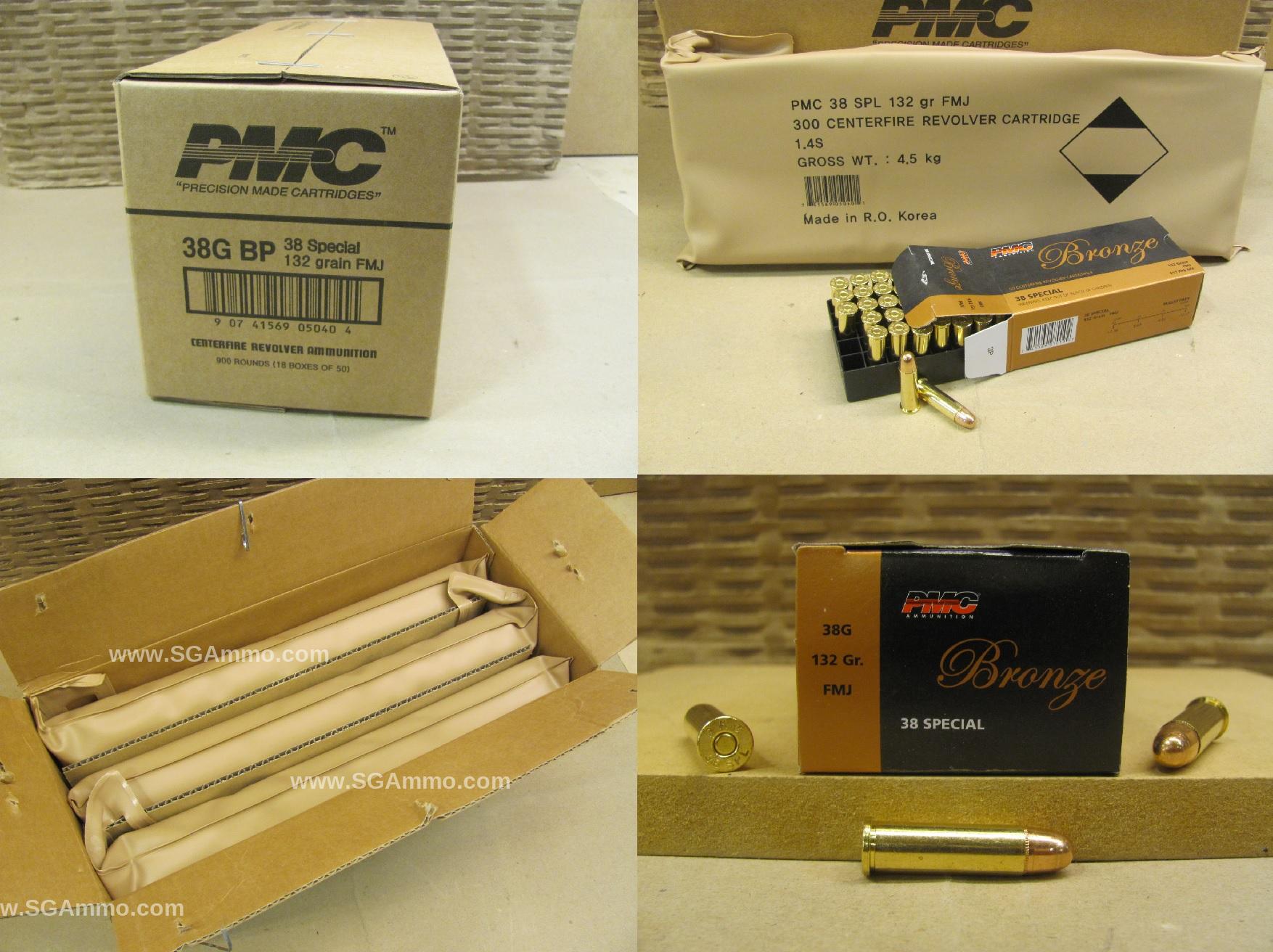 900 Round Case – 38 Special 132 Grain FMJ PMC Battle Pack Ammo – 38GBP