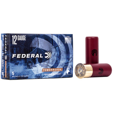 Federal PowerShok 12 Gauge 2.75" 00 Buckshot Max Dram Buckshot, 9 Pellets