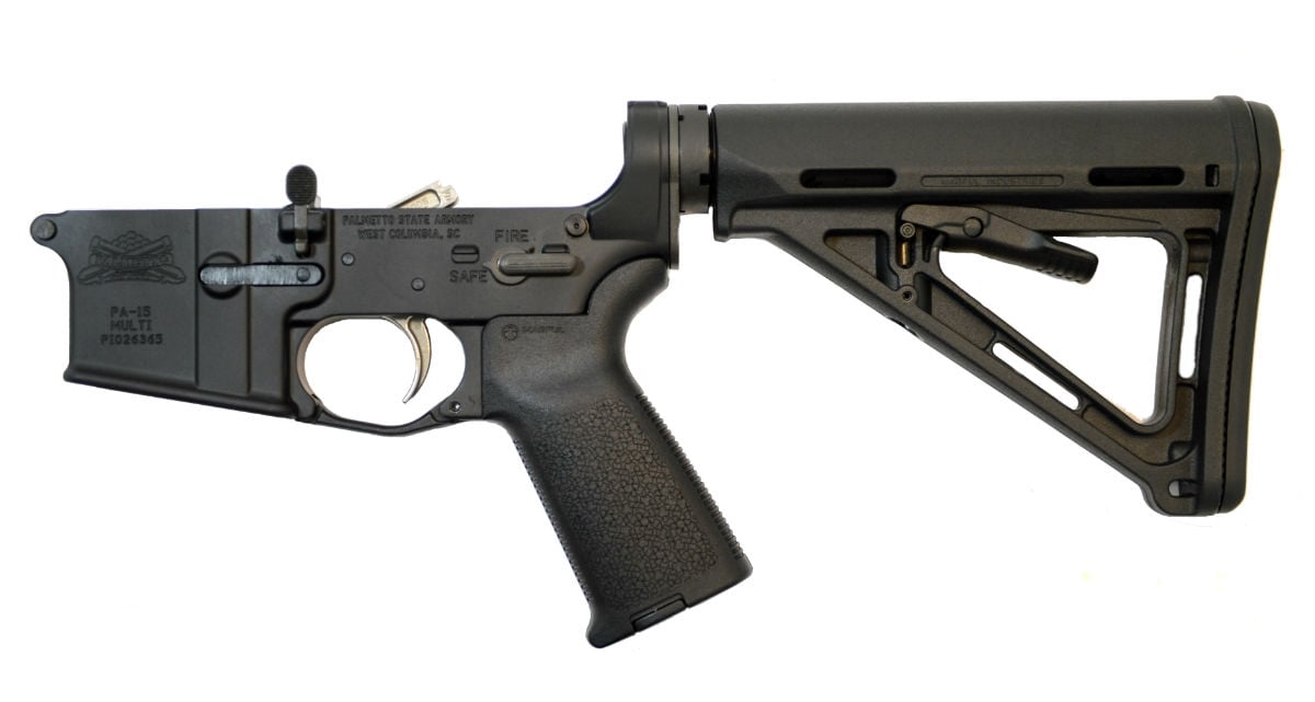 PSA AR-15 MOE Lower Receiver with Two-Stage Nickel Boron Trigger, Black - No Magazine