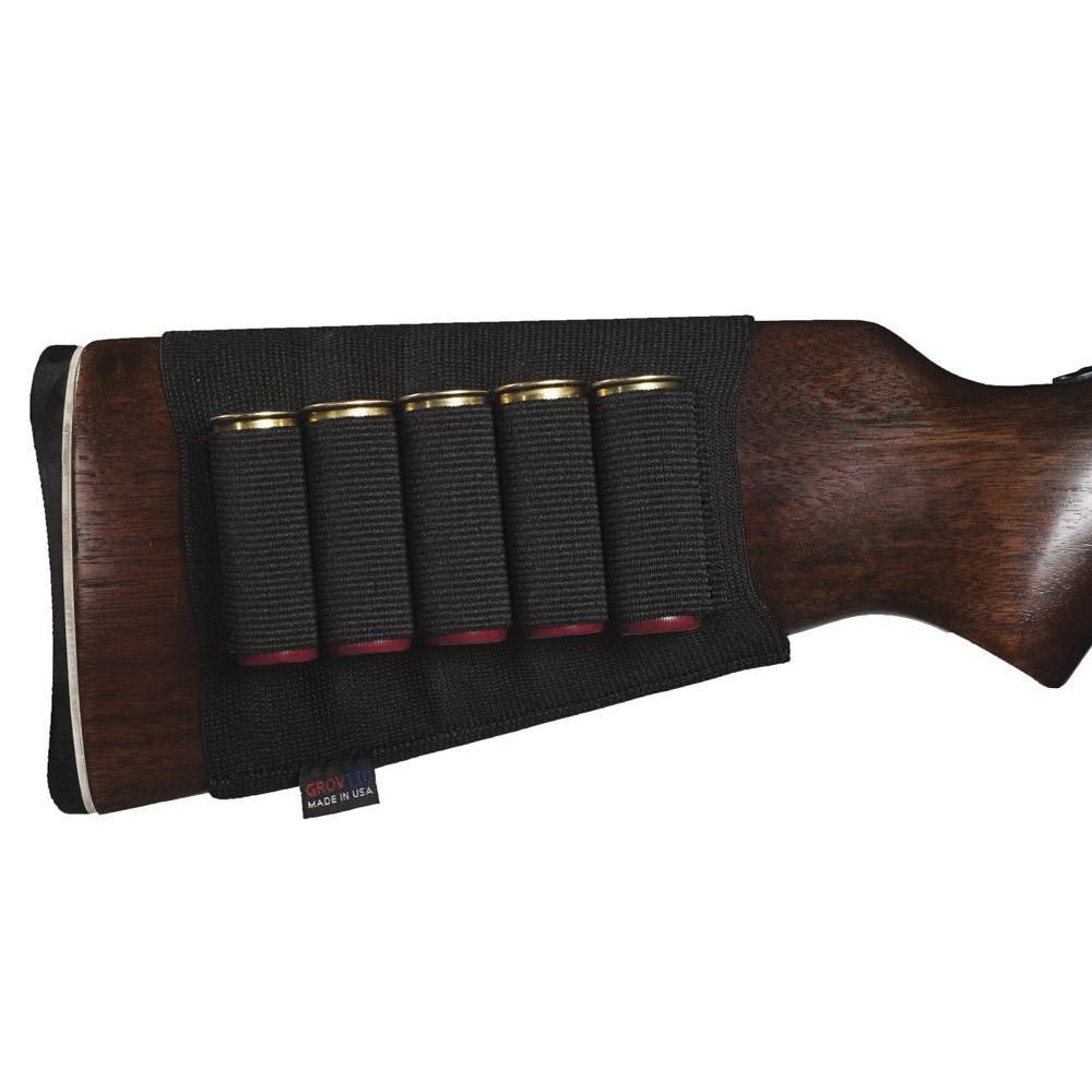 GrovTec 5 Shell Shotgun Buttstock Ammo Holder, Black - GTAC82