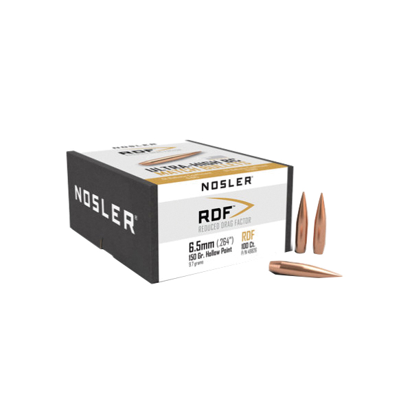Nosler RDF 6.5mm HPBT Bullet, 150 gr 0.264" 100rds
