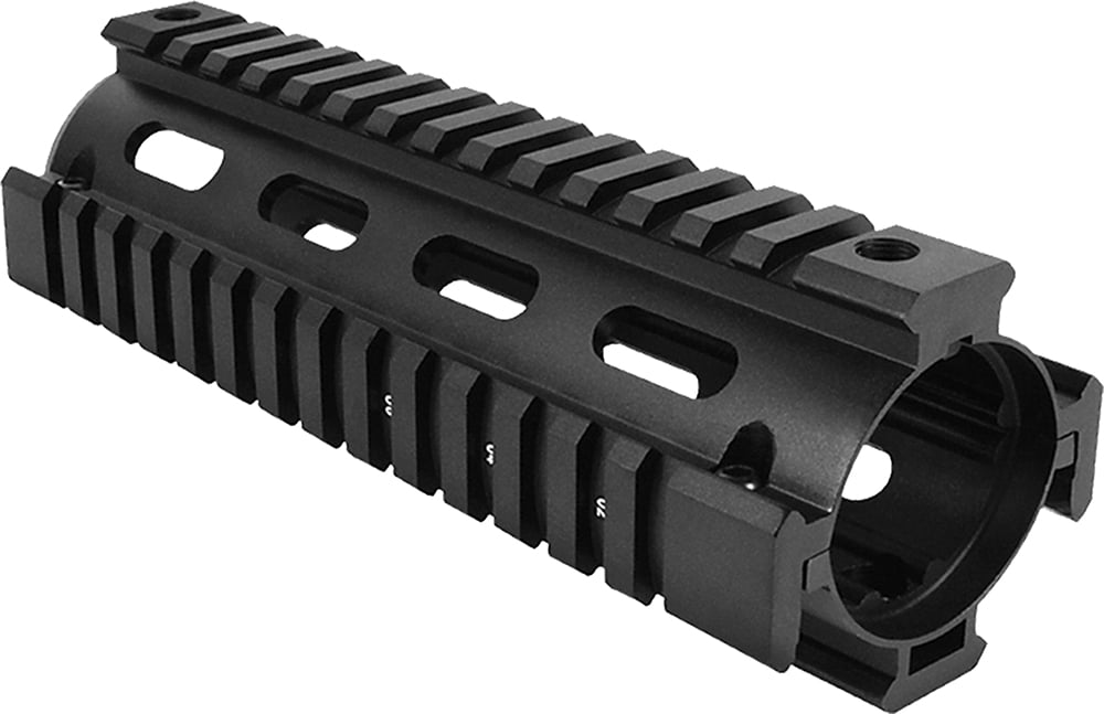 Aim Sports M4 2-Piece Quad Rail Drop-in Handguard, Anodized Black - MT021