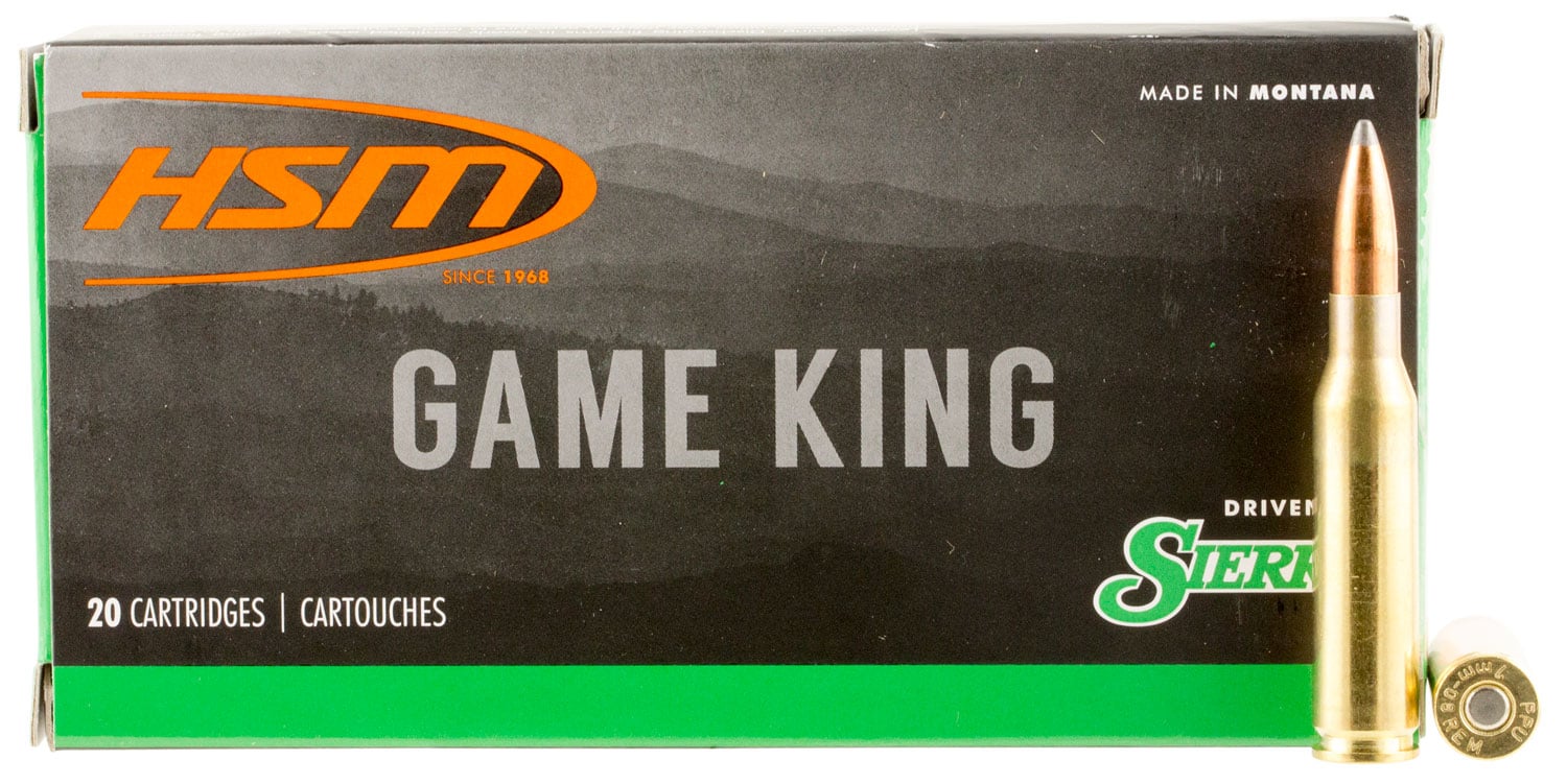 HSM 7MM089N Game King 7mm-08 Rem 160 gr Sierra GameKing Spitzer Boat Tail 20 Per Box/ 25 Case - No Credit Card Fees - Low, flat rate shipping
