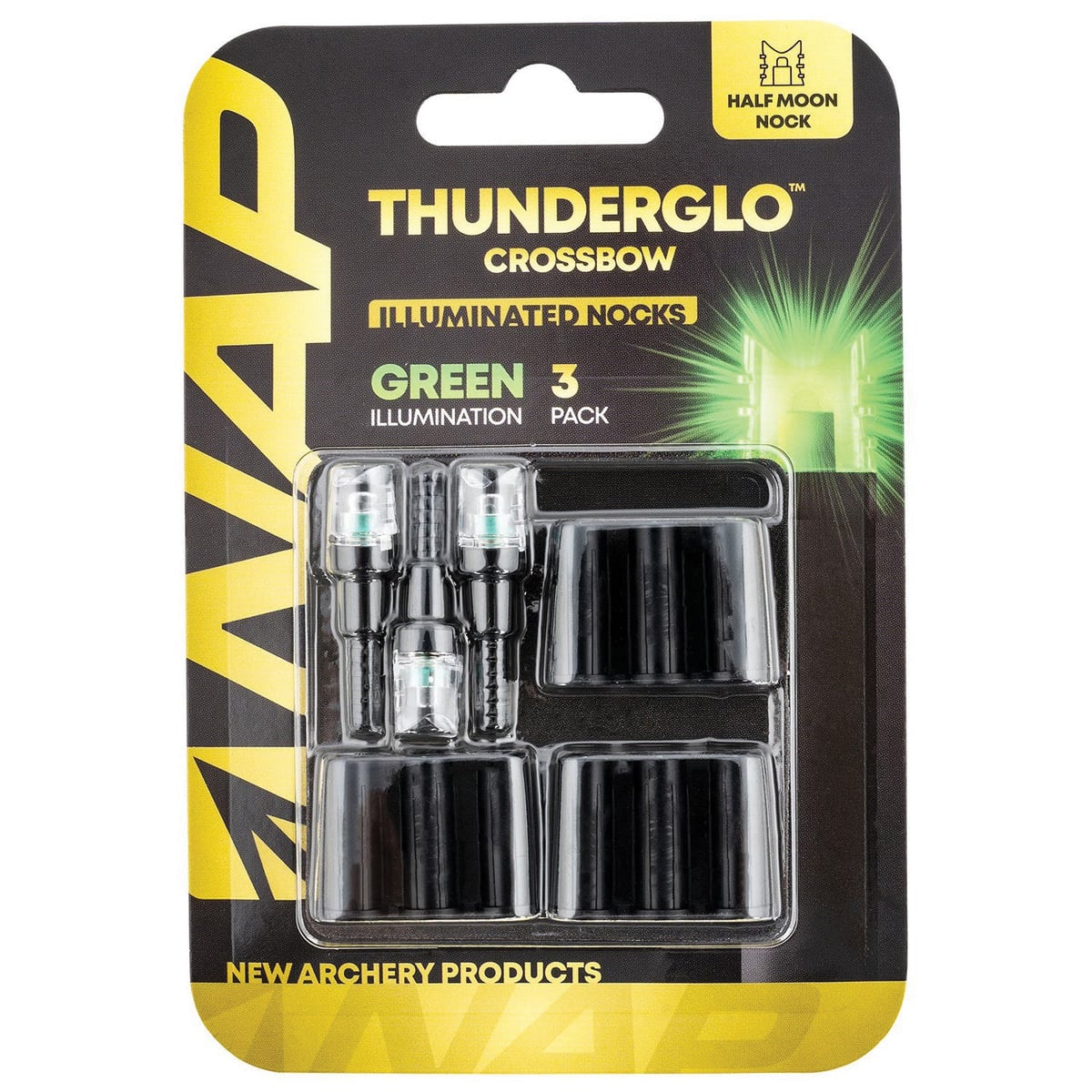 NAP Thunderglo Lighted Nock, Green Pack of 3