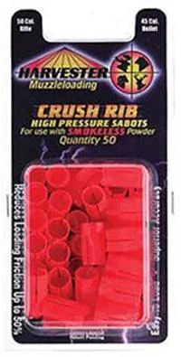 Harvester Muzzleloader 50 Cal. Crush Rib Sabots Fit 45 Cal. Bullets (Smokeless) 50/pk