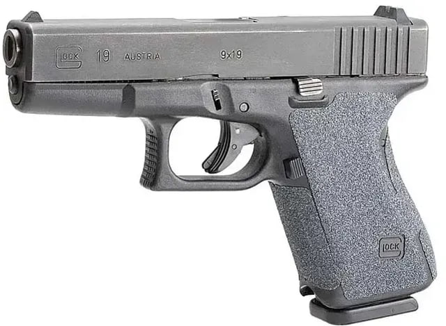 Hogue Wrapter Adhesive Grip For Glock 17 17MOS 34MOS 45 45MOS 19X Small Frame Full Size Generation 5 Small Backstrap Grit Black