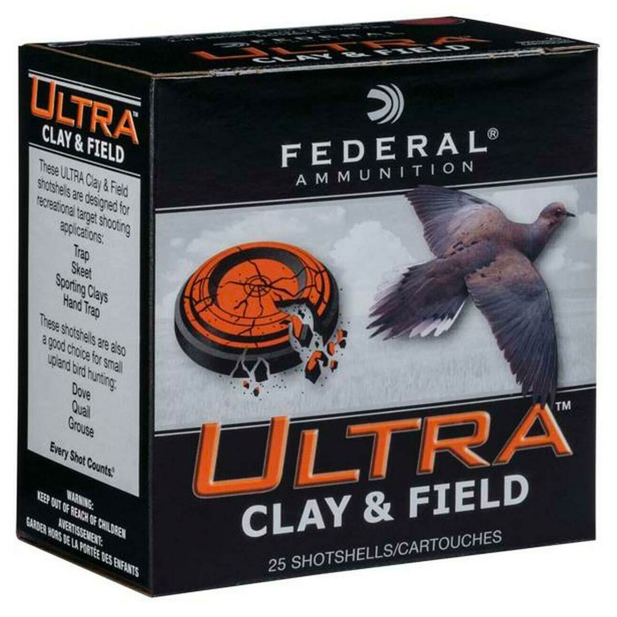Federal Ultra Clay & Field 2-3/4" 1-1/8oz #7.5 12 GA Ammo, 25rds - UCG12SI 7.5