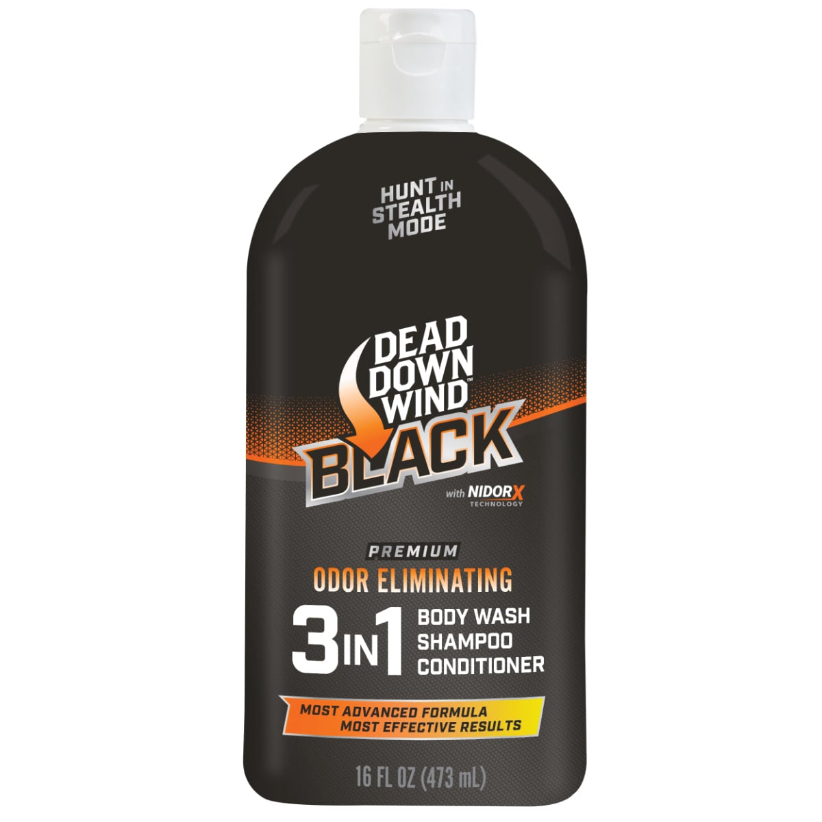 Dead Down Wind Black Premium Unscented 3-in-1 Body Wash/Shampoo/Conditioner, 16 oz Bottle