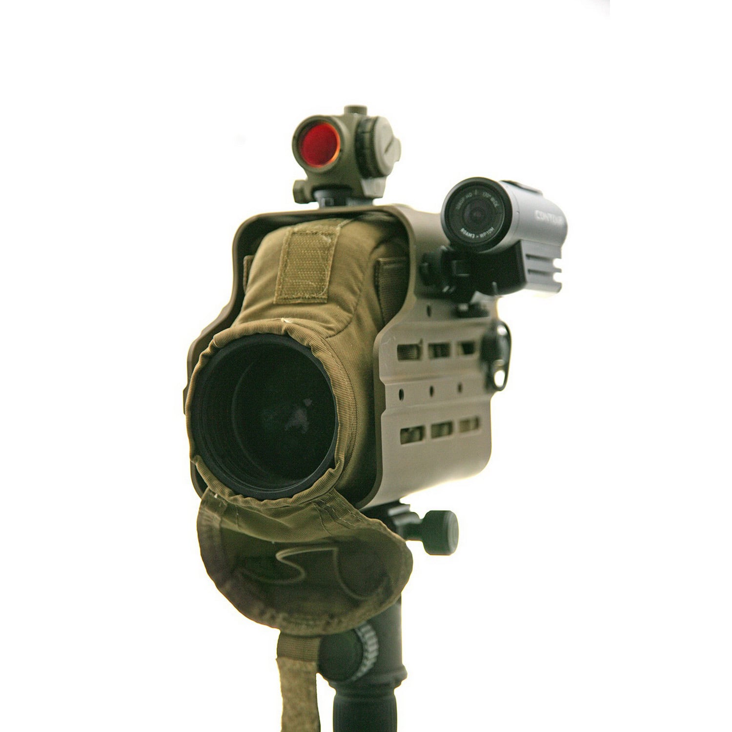 Kinetic Development Optics Hub M-Lok Spotting Scope Housing for Leupold M151 Spotting Scope, 6-1/4" W x 5.67" H, Earth Brown - MSH5-110
