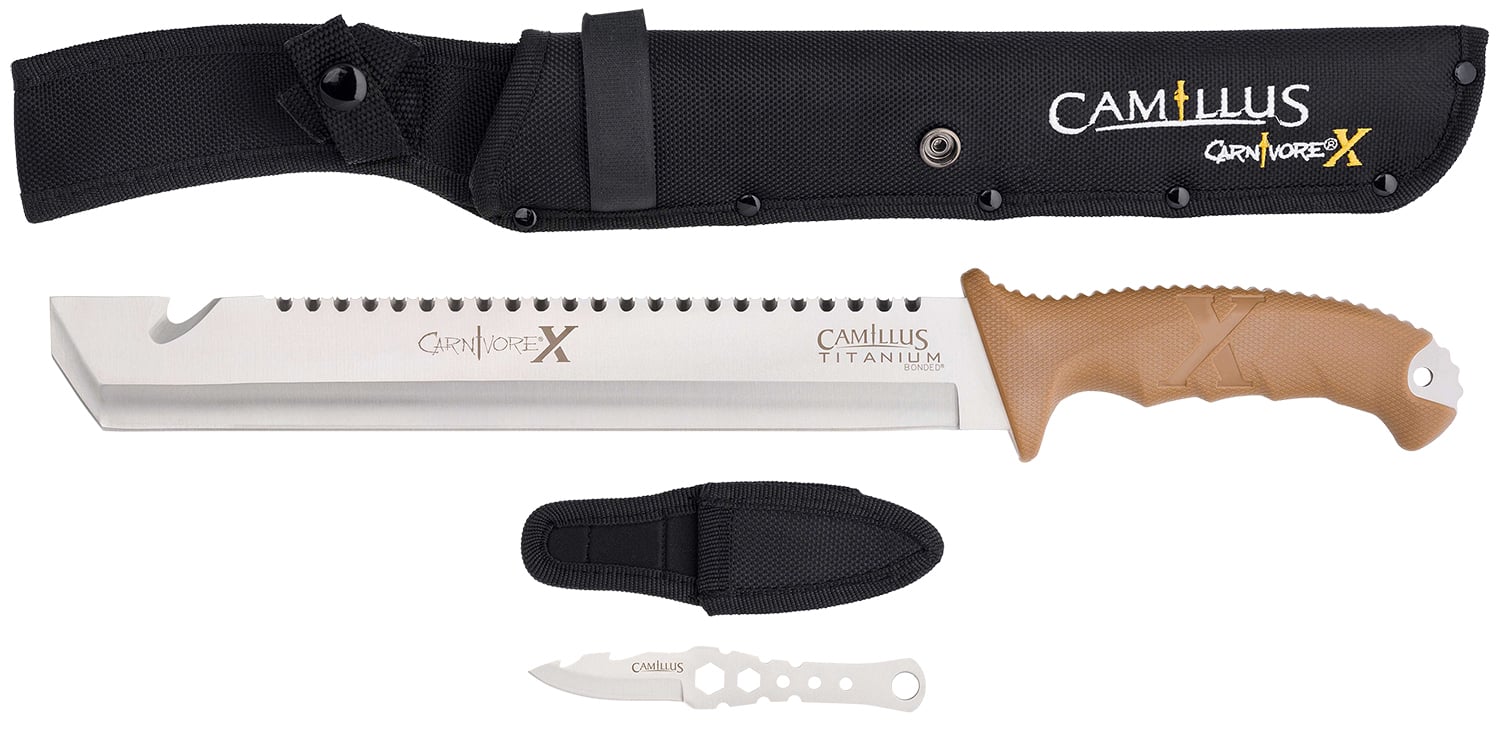 Camillus Carnivore X Machete w/ Trimming Knife, Tan - CAM-19236-003