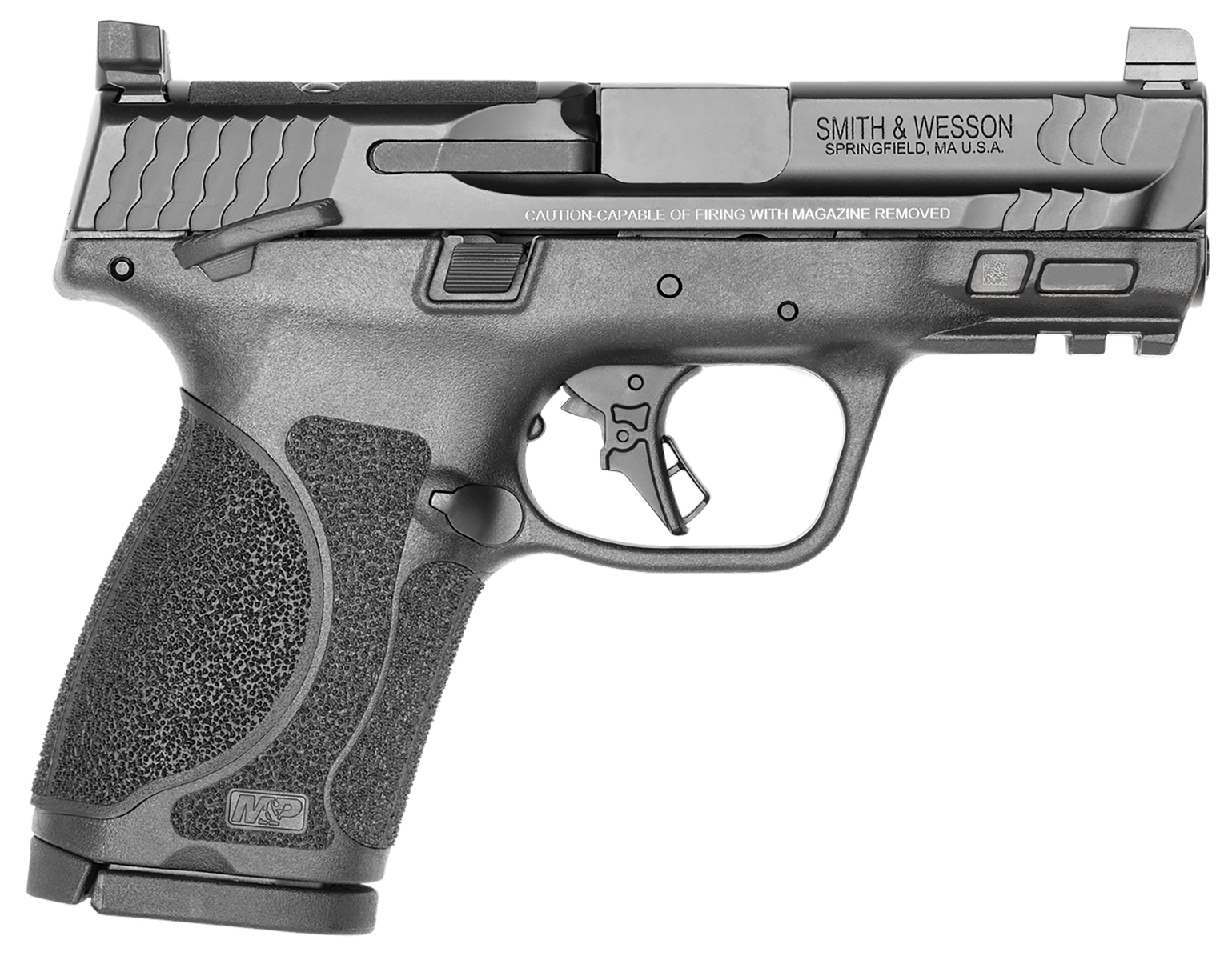 Smith & Wesson M&P 2.0 9mm Pistol, 3.6" Barrel, Optic Height Sights, Black - 13570
