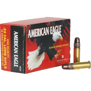 Federal American Eagle 22 LR 38gr Copper Plated Hollow Point 40rd Brass Case