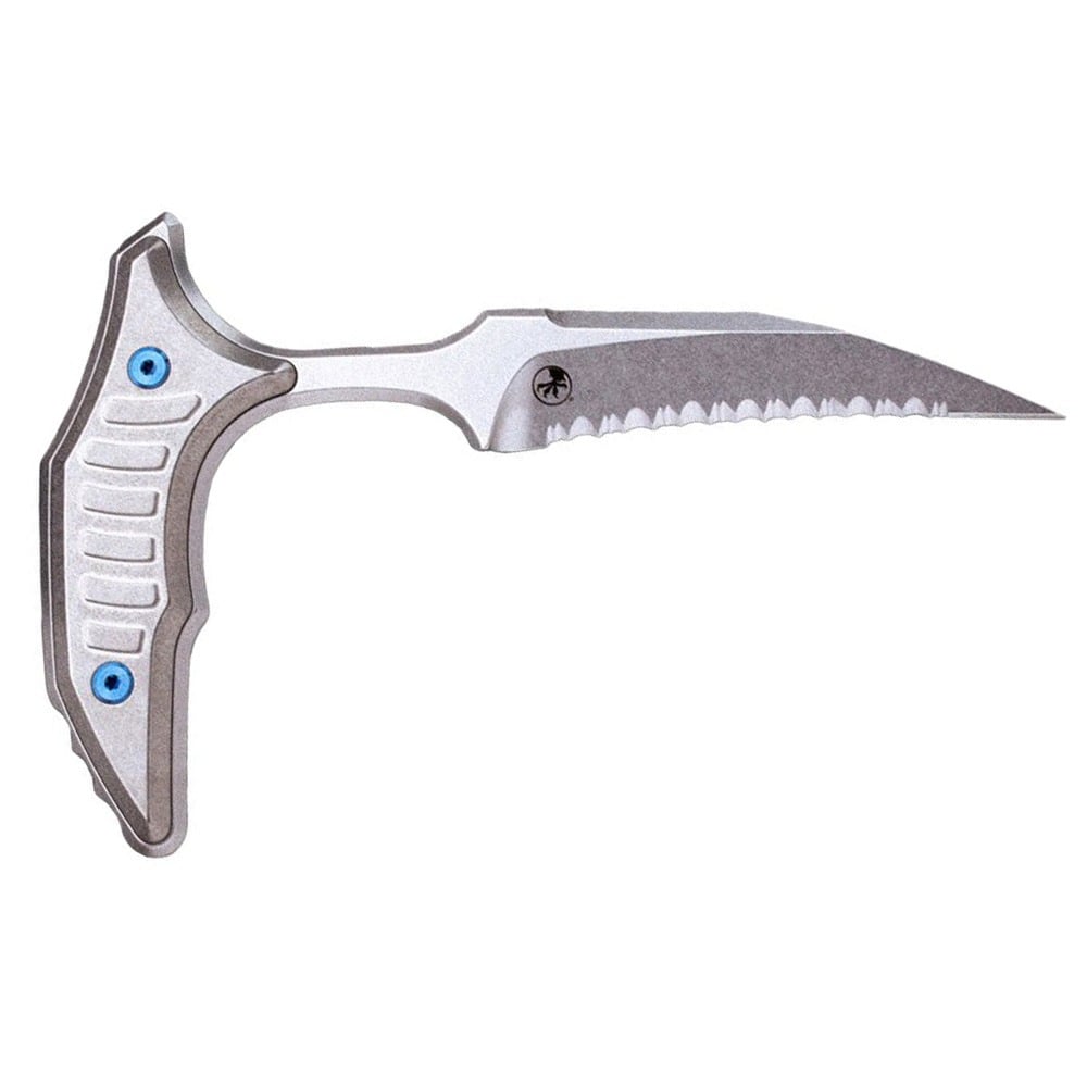 Microtech BEE Marfione Select Push Dagger, Titanium/Blue