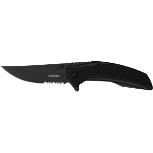 Kershaw Outright Pocket Knife 3" Trailing Point 8Cr13MoV Black PVD Blade G-10/Stainless Steel Handle Black
