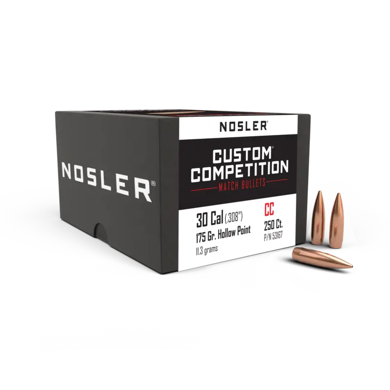 Nosler Custom Competition Bullets .30 cal .308" 175 gr HPBT 250/ct