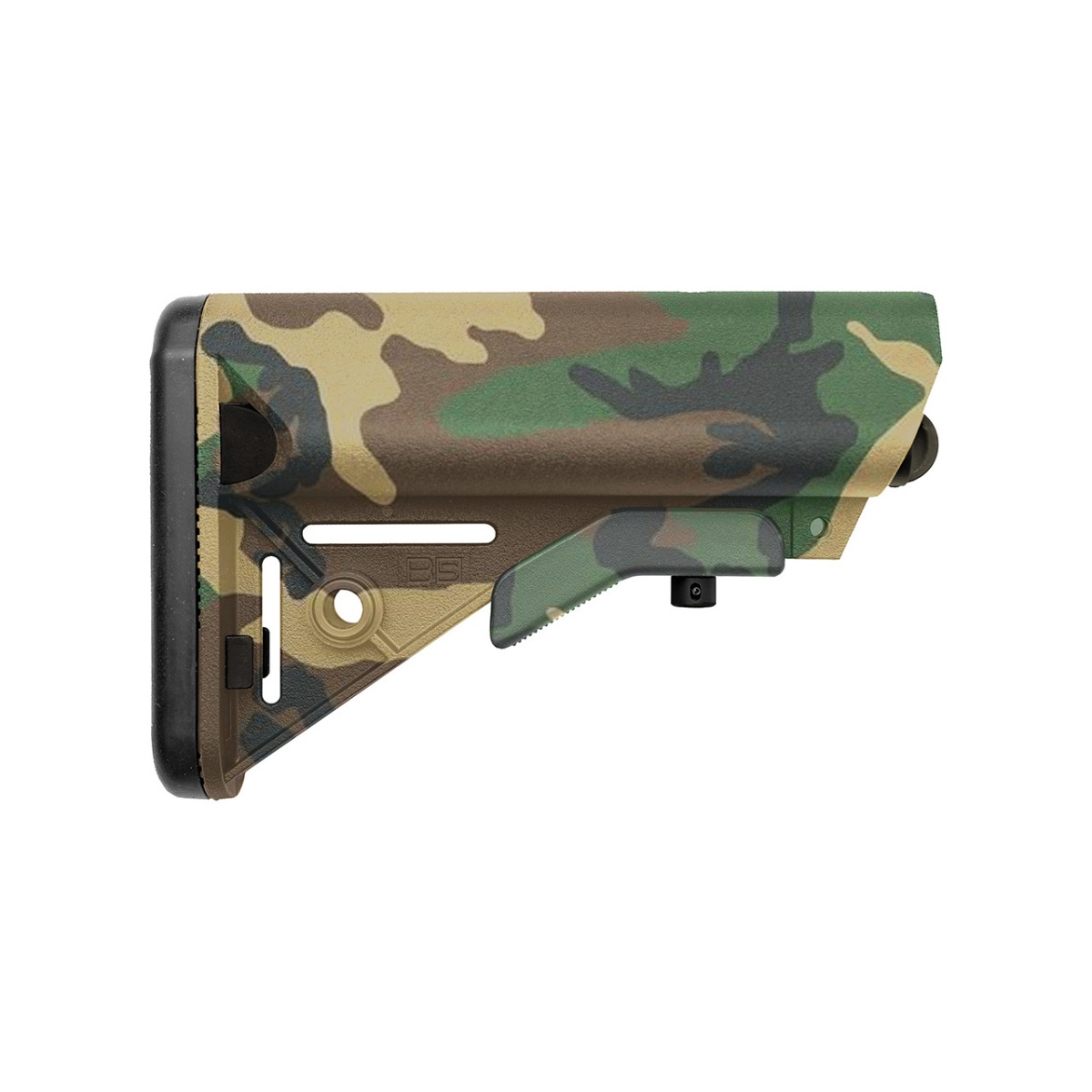 B5 Systems SOPMOD Enhanced Stock, Woodland Camo - SOP-1188