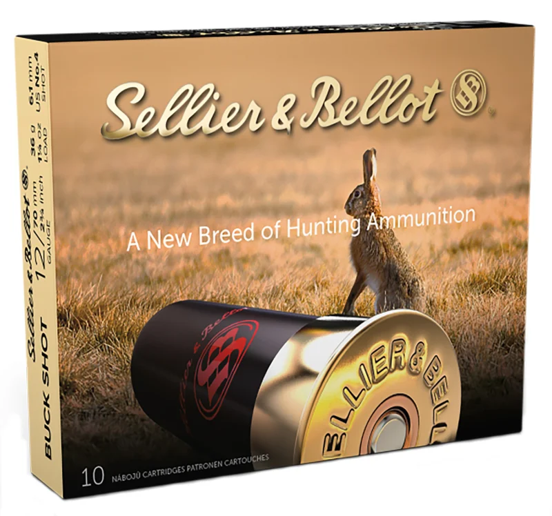 Sellier Bellot SB12BSD Hunting 12Gauge 2.75" 27Pellets 1 1/4oz 4Buck Shot 10 Box/25 Case