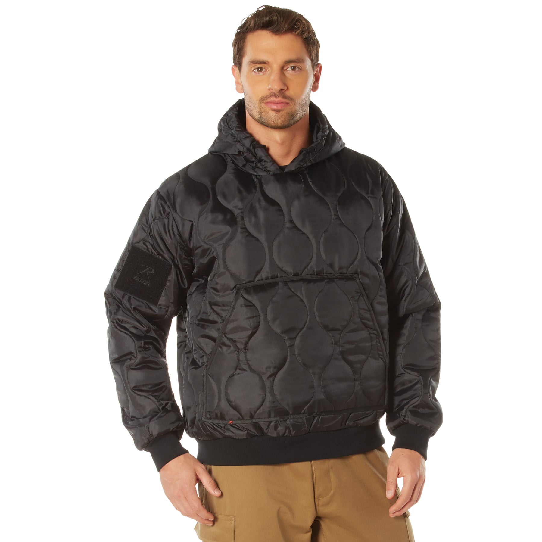 Rothco Quilted Woobie Hooded Sweatshirt - Black, X-Large