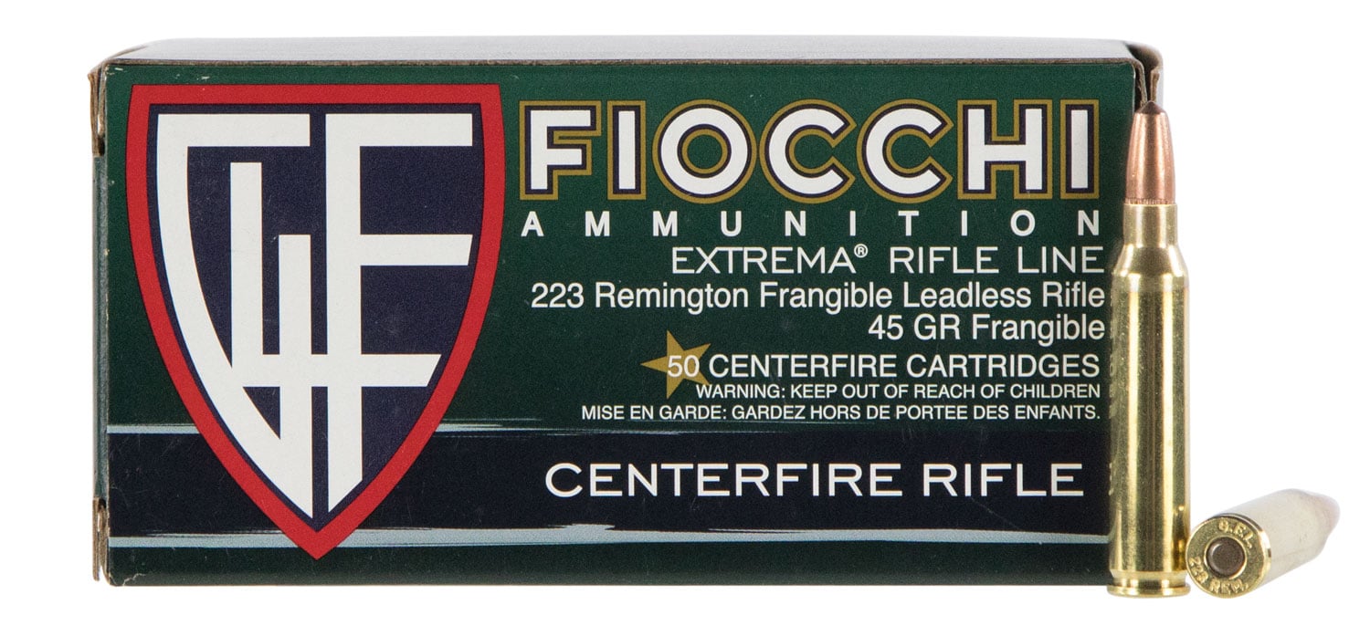 Fiocchi Extrema Frangible Leadless 45 gr Lead-Free Frangible .223 Rem Ammo, 50/box - 223FRANG
