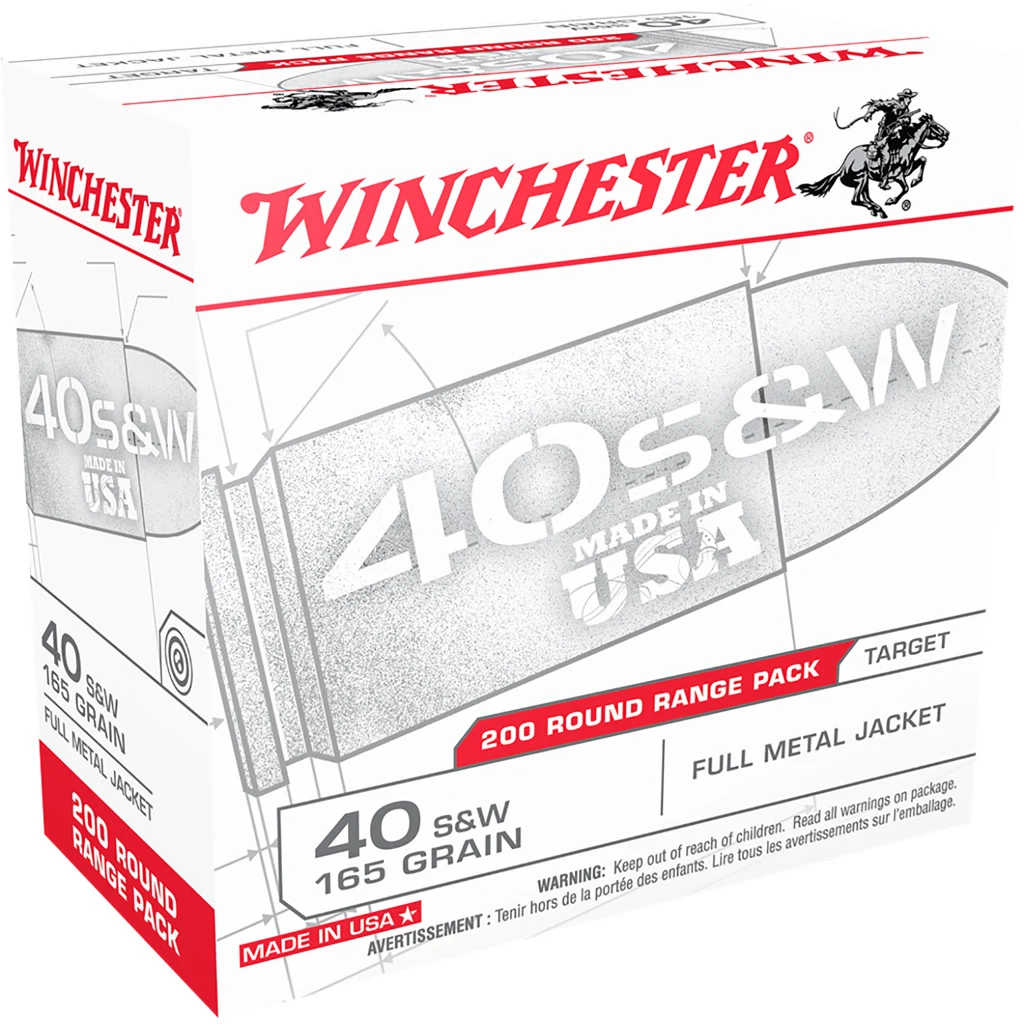 Winchester USA Pistol Ammo 40 S 165 gr. FMJ 200 rd.