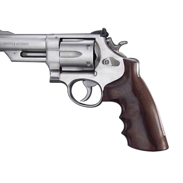 Hogue Grip w/Finger Groove Fits Smith & Wesson N-Frame Square Butt, Walnut