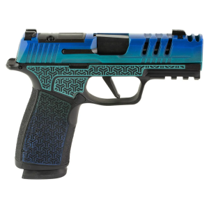 Sig Sauer/Shark Coast Tactical P365X-Macro, 9mm, 3.1 Comp'd Barrel, 2- 17rd Magazines, Optics Ready, Galactic June Bug, Pistol