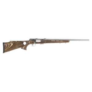 Savage 94725 93 BTVS Bolt 22 WMR 21 5+1 Laminate Thumbhole Brown Stk Stainless Steel