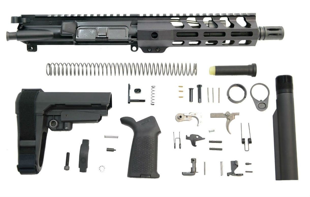 PSA 8.5" 300AAC Blackout Nitride 7" Lightweight M-Lok MOE EPT SBA3 Pistol Kit - 5165449761