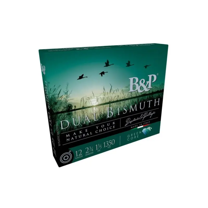 B Dual Bismuth Shotshells 12ga 2-3/4'' 1-1/5oz #4 + #3 1350 fps 10/ct