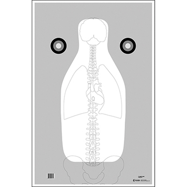 Action Target FBI Q Version 2 Target w/Vital Anatomy, Black/White/Gray