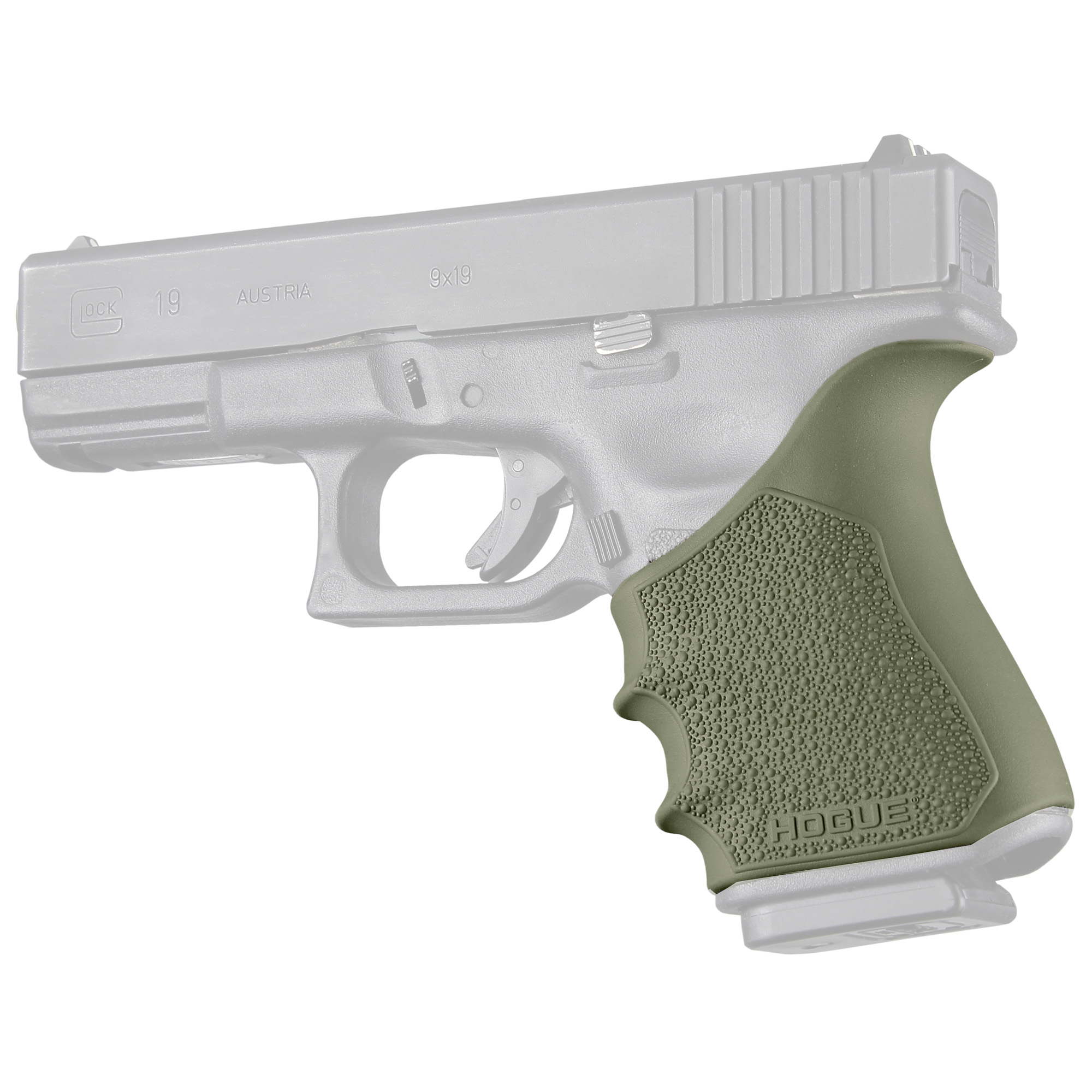 Hogue HandALL Beavertail Grip Sleeve, Fits Glock 19, 23, 25, 32, 38 Gen 3-4, OD Green