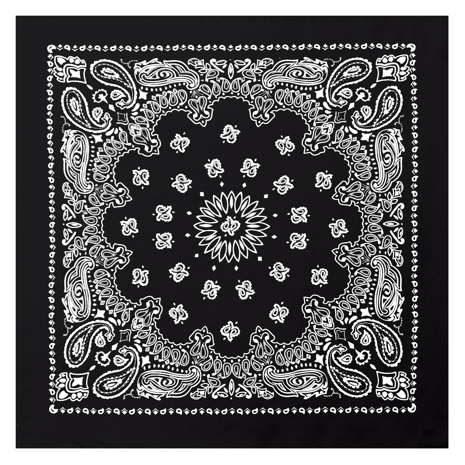 Rothco Trainmen Paisley Bandana - 22 X 22, Black