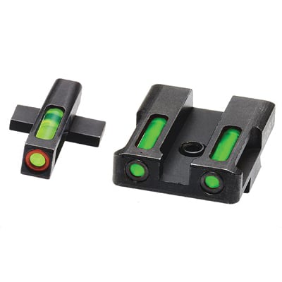 Hi-Viz LiteWave H3 Springfield XD/XDS/XDE/XDM Tritium Litepipe Green Night Sight Set With Orange Front Ring - XDN521