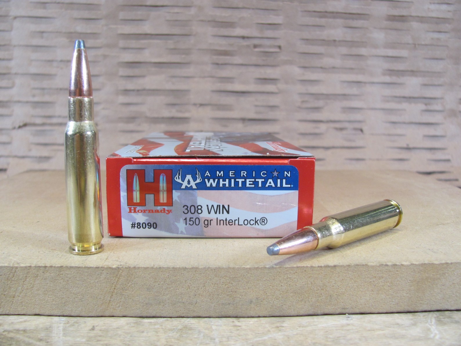20 Round Box – 308 Win 150 Grain Soft Point Hornady American Whitetail Ammo – 8090