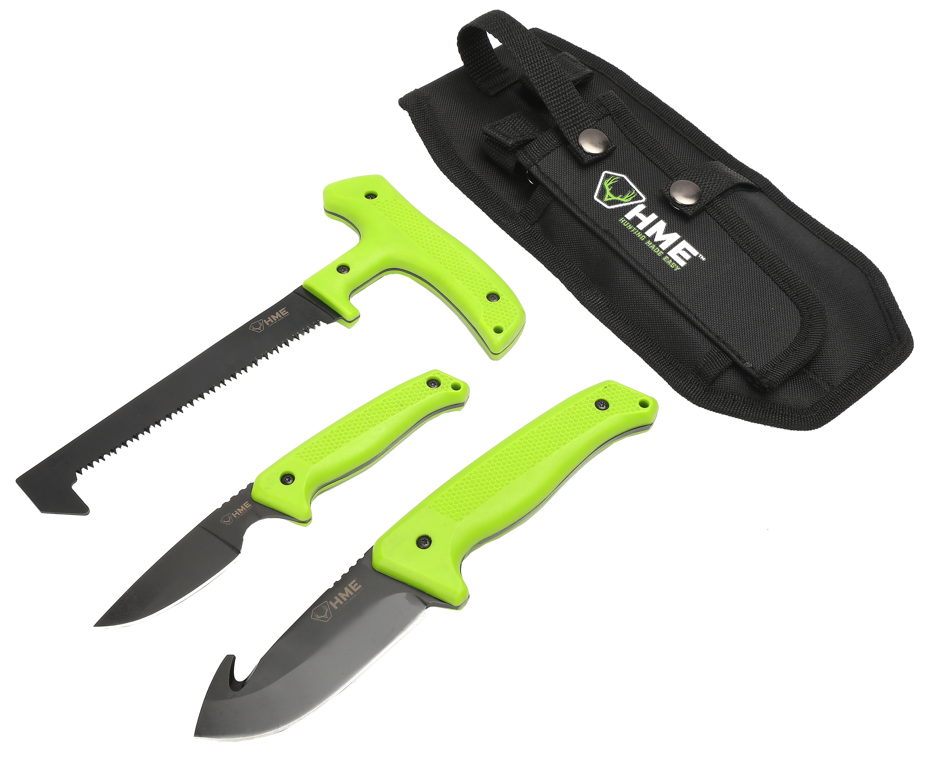 HME Pocket 3 Piece Field Dress Kit for Hunting (Black/Green)