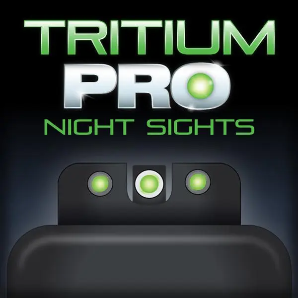 Truglo Tritium Pro Night Sights Fit H VP9 VP40 P30 P30SK P30L 45 45 Tactical (Including Compact) - Front Outline White/Rear Green