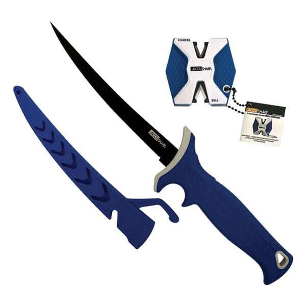AccuSharp Fixed Knife Royal Blue - Reliable Fixed Blade with Sleek Handle for Versatile Use - 736C