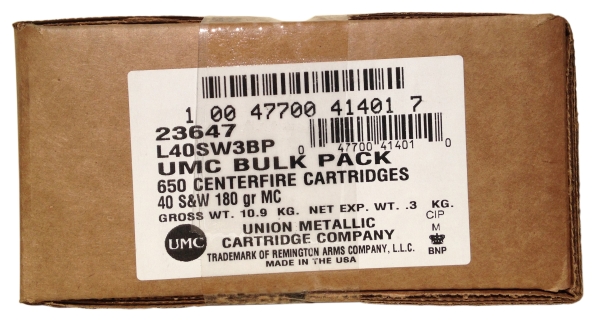 Remington UMC Handgun .40 S&W 180 gr FMJ 650rds