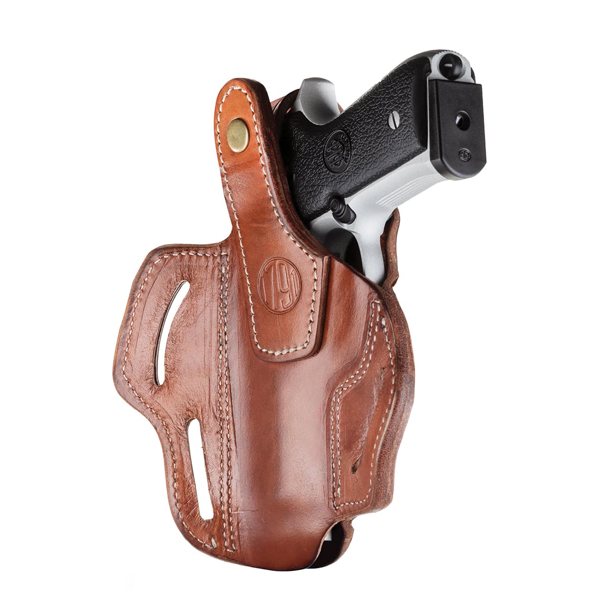 1791 Gunleather BHX Beretta 92/92FS/M9 OWB Holster RH Leather SZ 4, Classic Brown