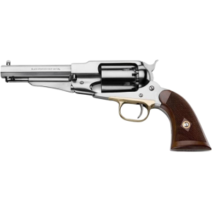 Pietta 1858 Remington New Model Army Sheriff Black Powder Revolver 44 Caliber 5.5" Stainless Barrel Stainless Frame Walnut Grip