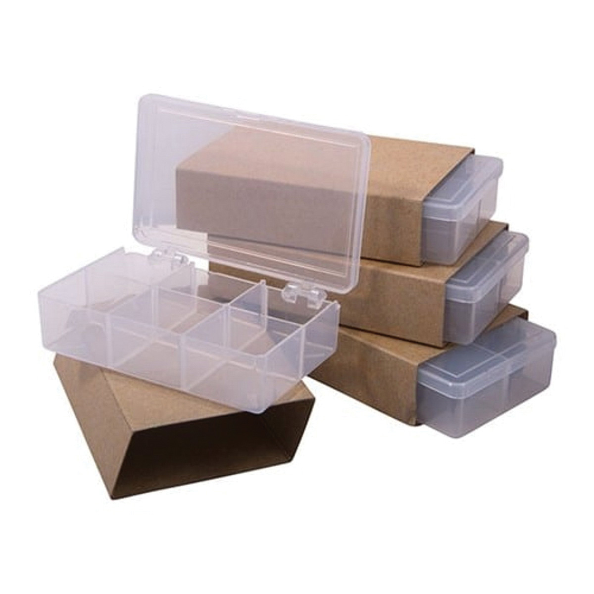 Brownells 4.50" x 2.75" x 1.25" Storage Bin, Clear Pack of 4