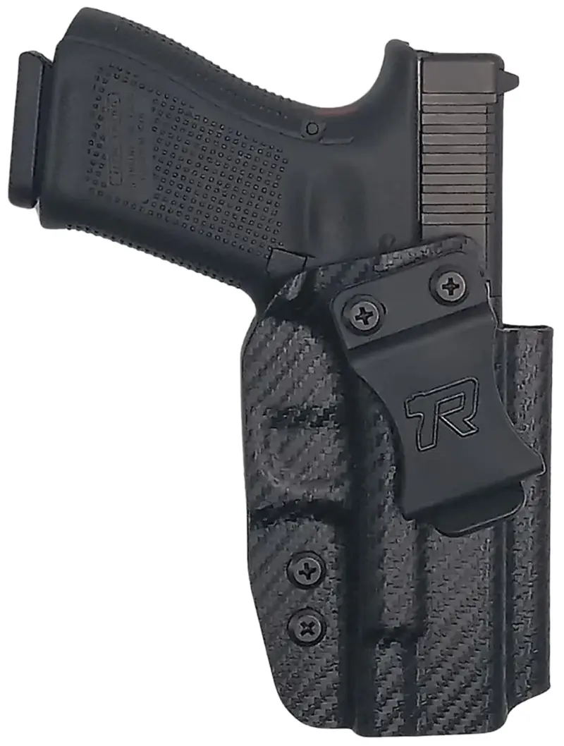 Rounded Gear GLK192332CFRHVAR Kydex IWB Black Kydex Fits Glock 19 Belt Clip Right Hand