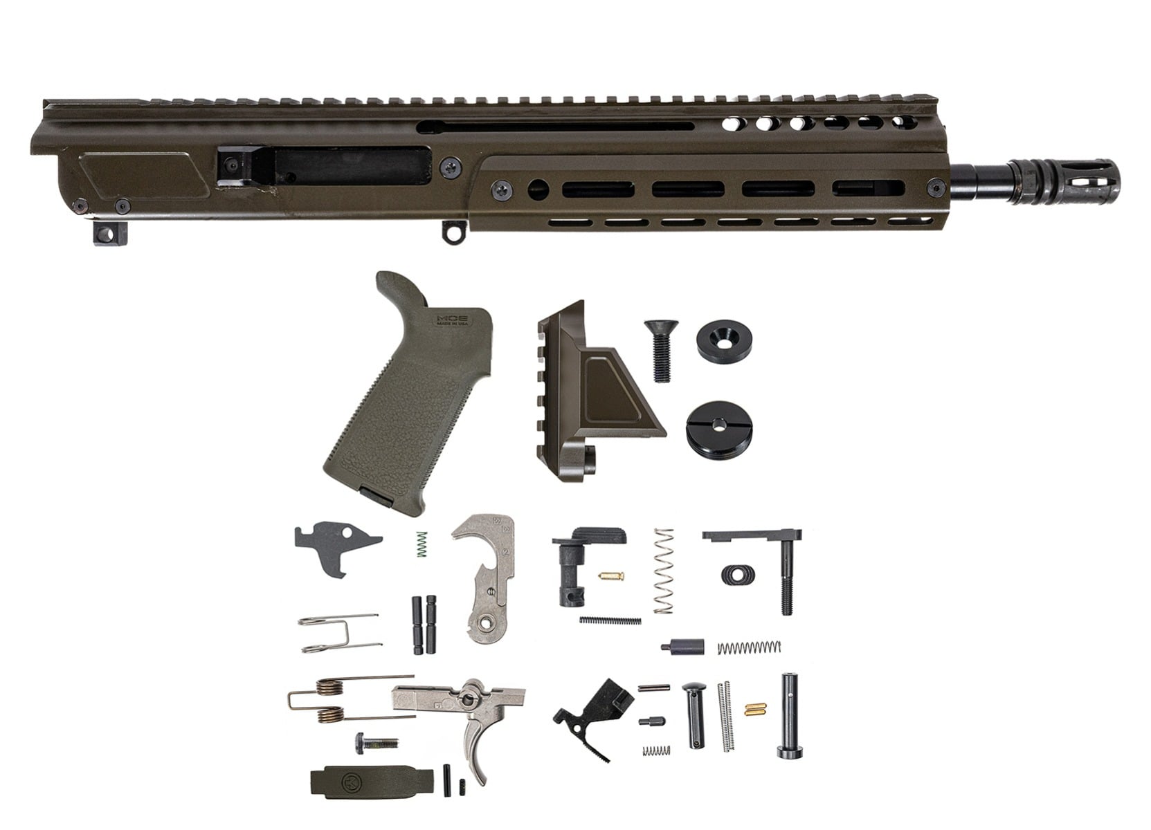 PSA Upper JAKL, 10.5" 5.56 NATO 1:7 Nitride, With BCG and Lower Build Kit, JAKL MOE EPT w/o Brace, ODG