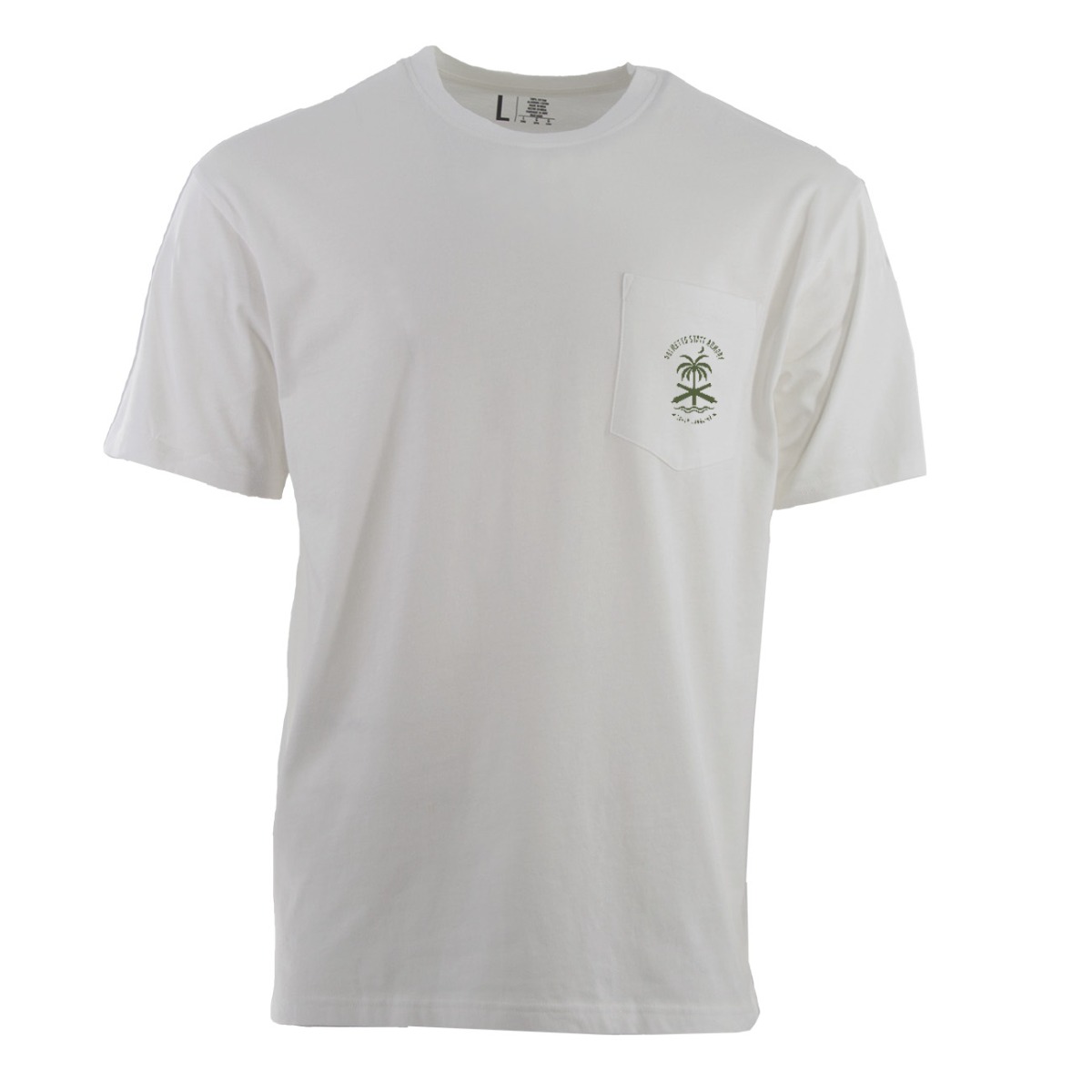 PSA "Palm Trees" Pocket T-Shirt, White - Small