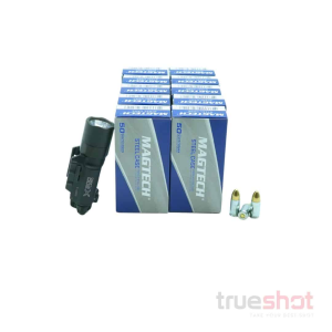 BUNDLE DEAL: Black Surefire X300T-A Pistol Flashlight and 500 Rounds of Ammo - Magtech 9mm 115 Grain Steel