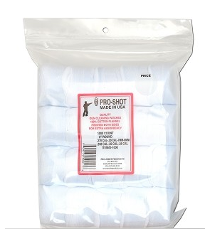 Pro-Shot .270-.38Cal. 2" RD. 1000CT. Cleaning Patches