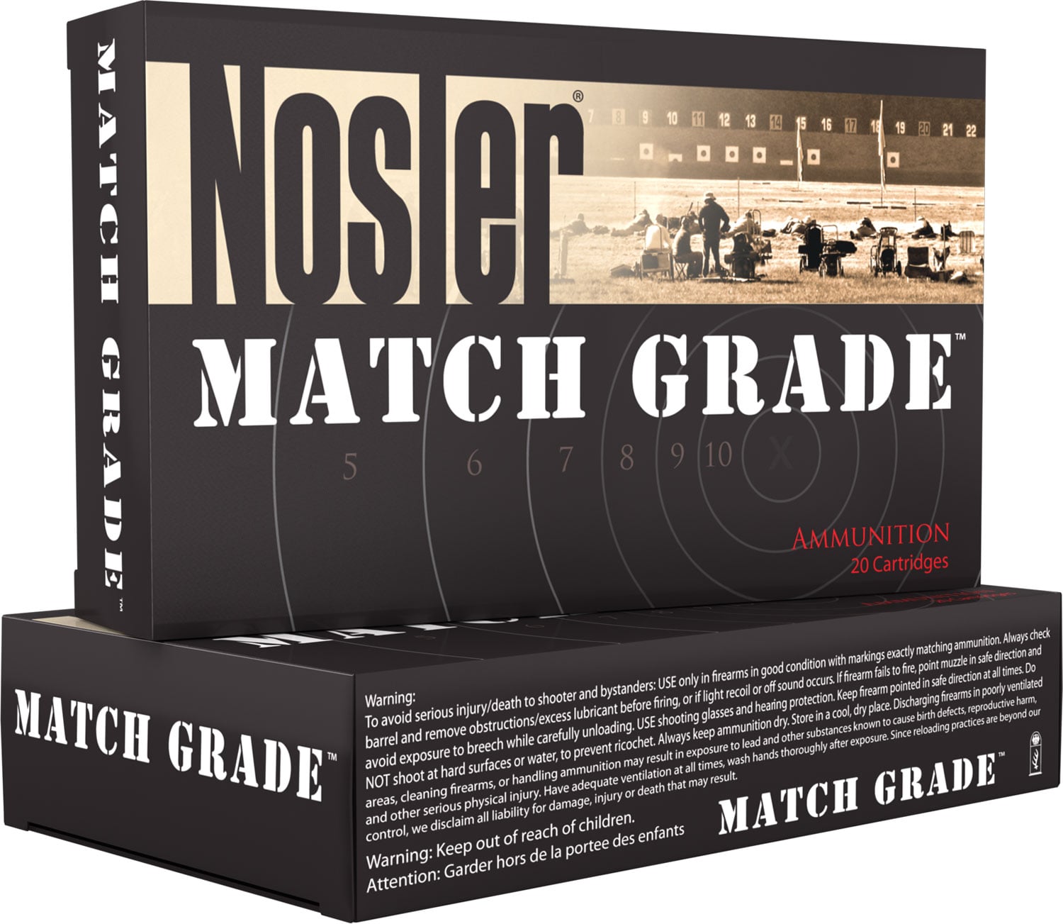 Nosler Match Grade 6.5-284 Norma 140 grain Custom Competition Rifle Ammo, 20/Box - 44166